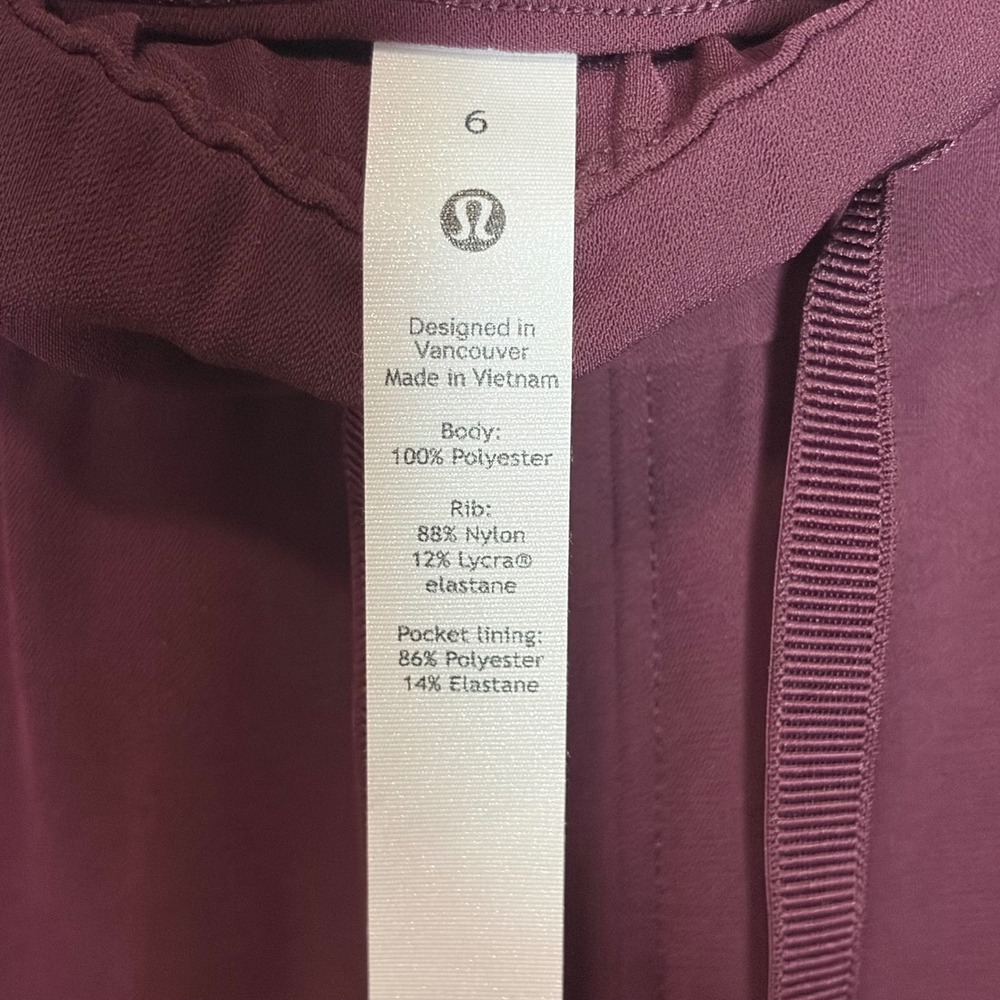 Lululemon On the Fly Jogger 28 Cassis Burgundy LW5BZDS Women Size 6 New Athletic - Picture 7 of 13